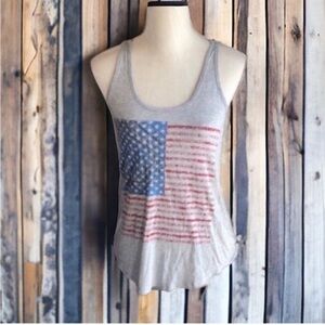Grey American Flag Tank Top
